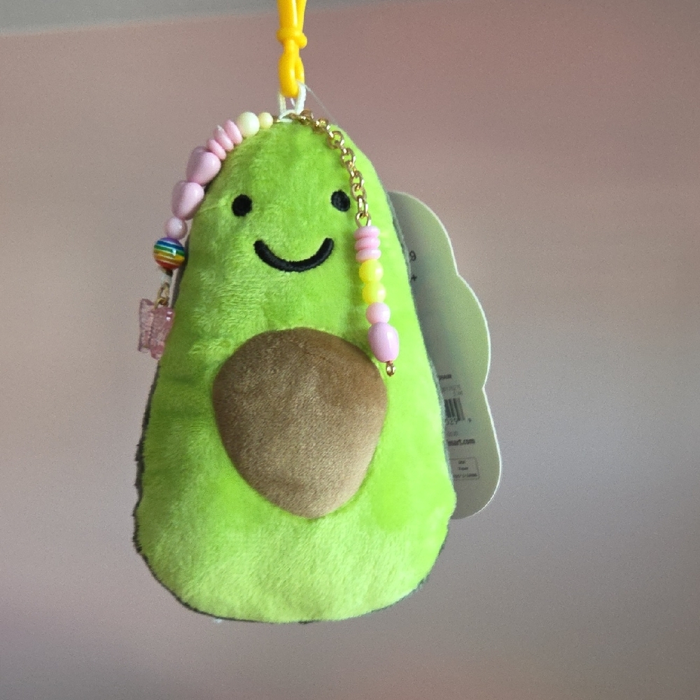 Wonder Nation Green Avocado Stuffed Key Chain For Backpack
